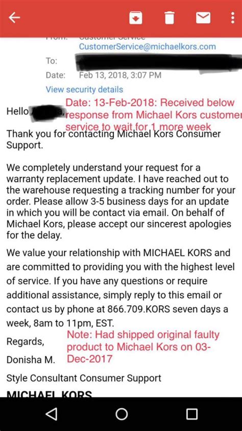 michael kors customer service email|michael kors complaints email.